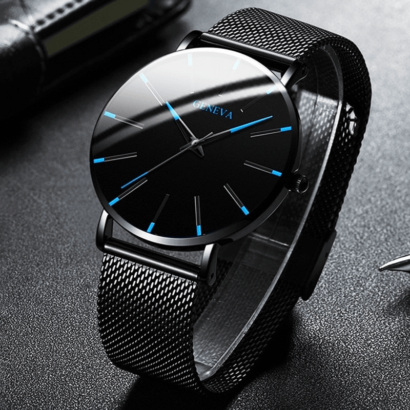 Geneva Luxury Minimalist Men's Watch - Full Steel Waterproof Relogio Masculino Wristwatch - BRANDNMART