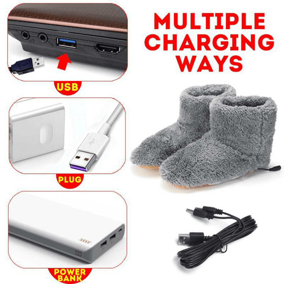 USB Heated Slippers - Mens and Womens Heated Slippers - BRANDNMART
