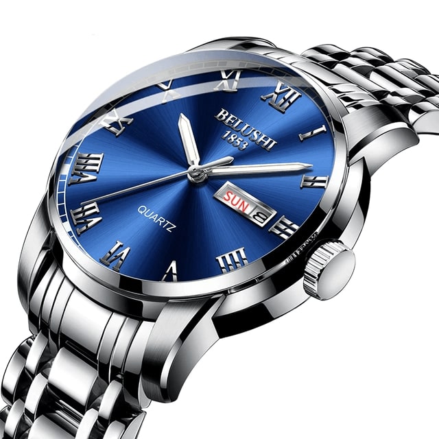 Belushi Luxury Quartz Men's Business Wristwatch - Waterproof Stainless Steel Anti-Scatch Watch - BRANDNMART