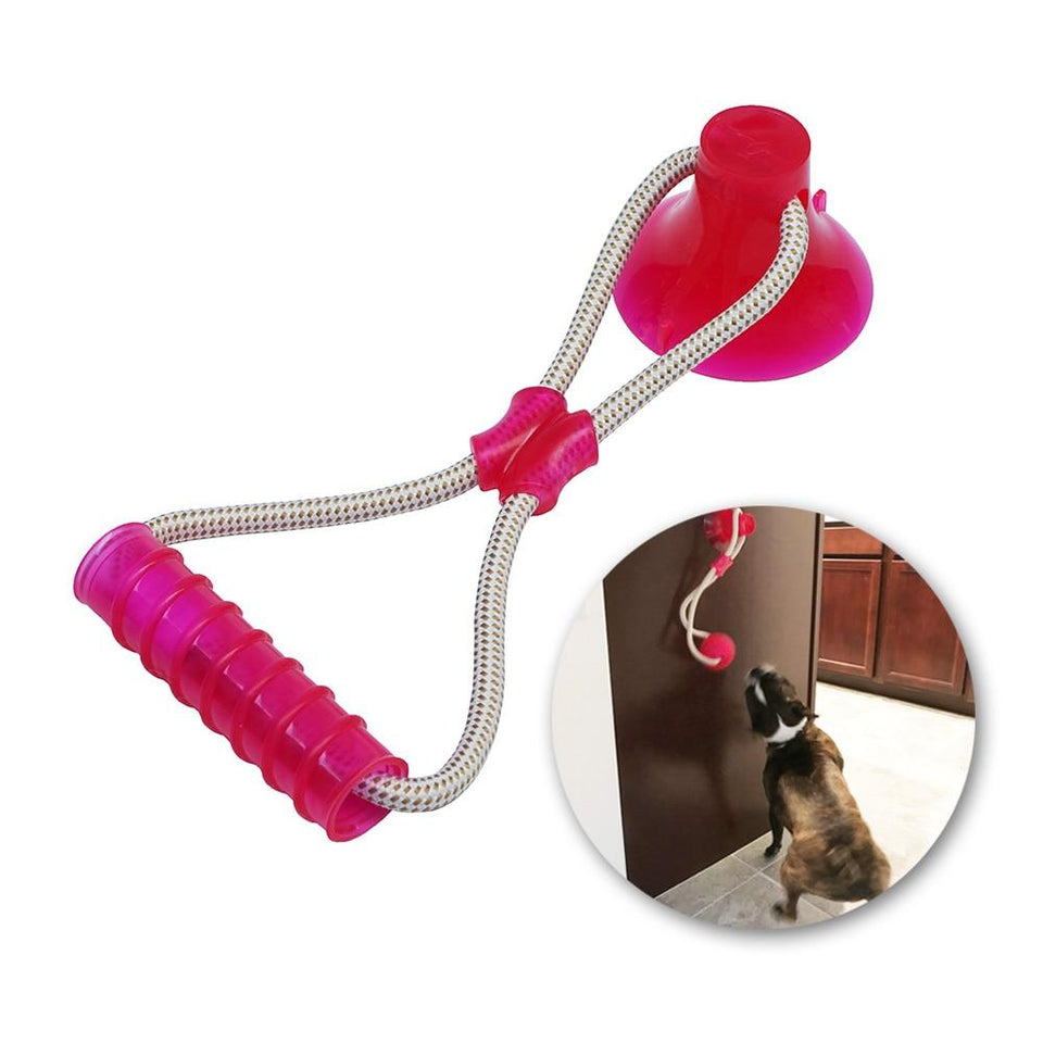 Multifunction Pet Molar Bite Dog Toys Rubber Chew Ball Cleaning Teeth Safe Elasticity TPR Soft Puppy Suction Cup Biting Dog Toy - ObeyKart