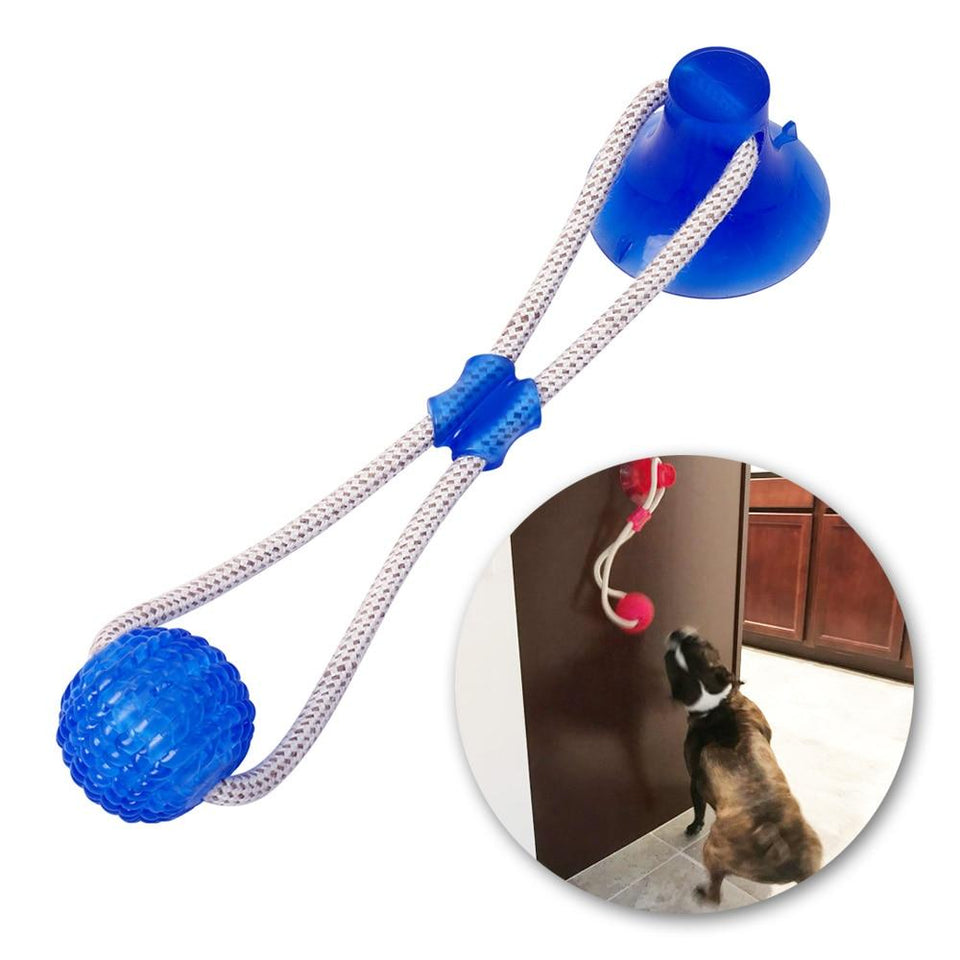 Multifunction Pet Molar Bite Dog Toys Rubber Chew Ball Cleaning Teeth Safe Elasticity TPR Soft Puppy Suction Cup Biting Dog Toy - ObeyKart