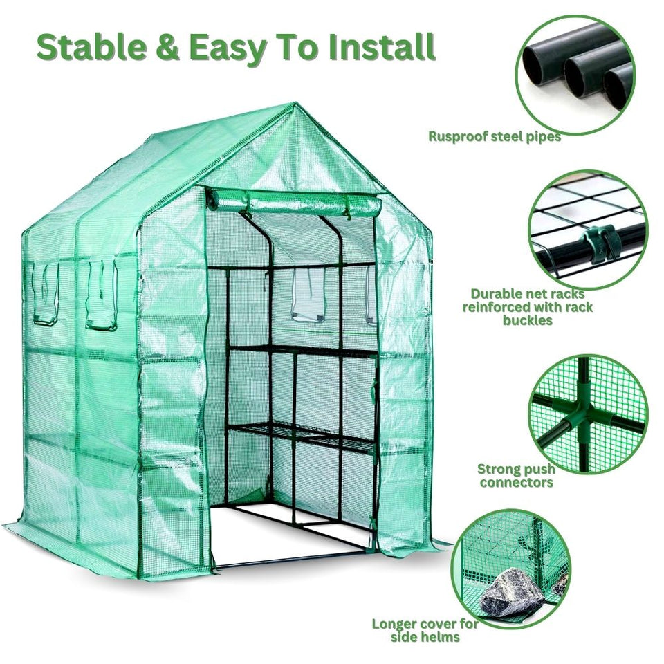Greenhouse for Outdoor - Portable Walk-In Greenhouse - BRANDNMART