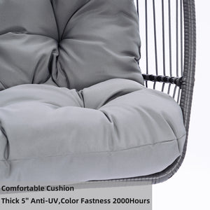 Outdoor Patio Wicker Folding Hanging Chair - BRANDNMART