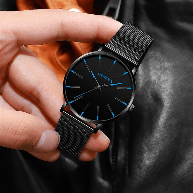 Geneva Luxury Minimalist Men's Watch - Full Steel Waterproof Relogio Masculino Wristwatch - BRANDNMART
