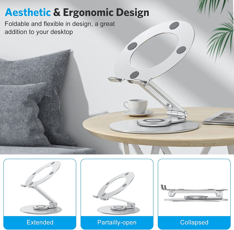 ESZ1 Adjustable Laptop Stand with 360° Rotating Base - BRANDNMART