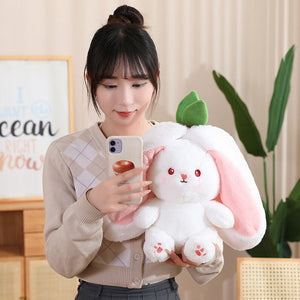 Brandnmart Strawberry Carrot Ears Zipper Bunny Plushie