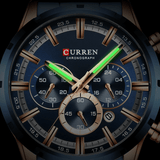 Curran Luxury Sports Quartz Men's Watch - Full Steel Waterproof Chronograph Wristwatch - BRANDNMART