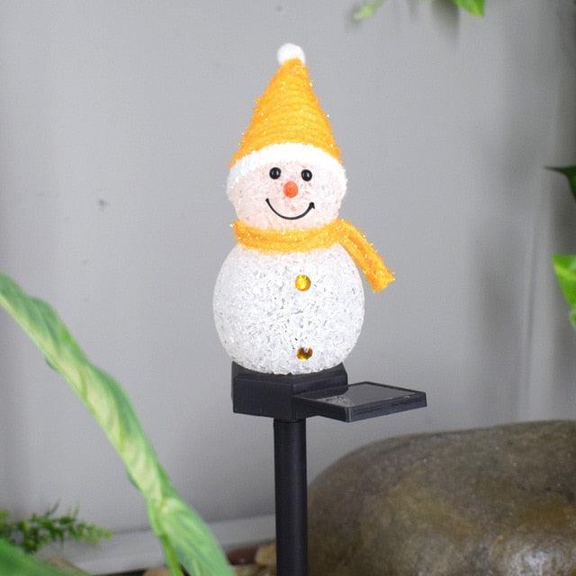 Solar Christmas Lights Snowman LED Lamp Solar Lighting for Garden Christmas Decor - BRANDNMART