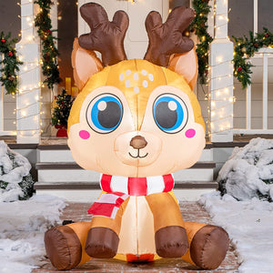 5ft Tall Cartoony Reideer Christmas Inflatable