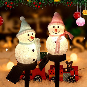Solar Christmas Lights Snowman LED Lamp Solar Lighting for Garden Christmas Decor - BRANDNMART