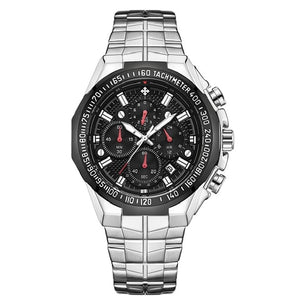Wwoor Luxury Sports Relogio Masculino Men's Watch - Full Steel Waterproof Chronograph Quartz Wristwatch - BRANDNMART