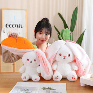 Brandnmart Strawberry Carrot Ears Zipper Bunny Plushie