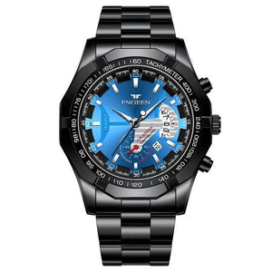 Fngeen Luxury Sports Quartz Men's Watch - Full Steel Waterproof Calender Wristwatch - BRANDNMART