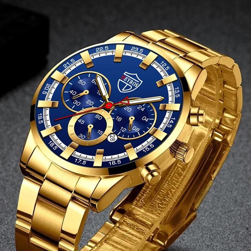 Deyros Luxury Quartz Men's Business Wristwatch - Stainless Steel Casual Watch - BRANDNMART
