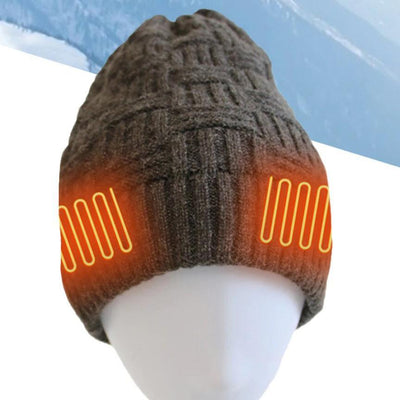 Unisex Heated Beanie Hat with Rechargeable Battery - BRANDNMART