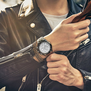 Wwoor Luxury Sports Relogio Masculino Men's Watch - Full Steel Waterproof Chronograph Quartz Wristwatch - BRANDNMART