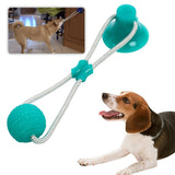 Multifunction Pet Molar Bite Dog Toys Rubber Chew Ball Cleaning Teeth Safe Elasticity TPR Soft Puppy Suction Cup Biting Dog Toy - ObeyKart