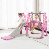 Toddler Climber And Swing Set, 3 in 1 Climber Sliding Playset w/Basketball Hoop - BRANDNMART