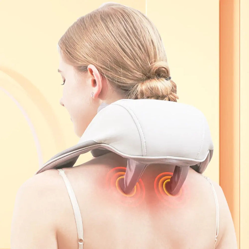 Neck and shoulder massager with heat