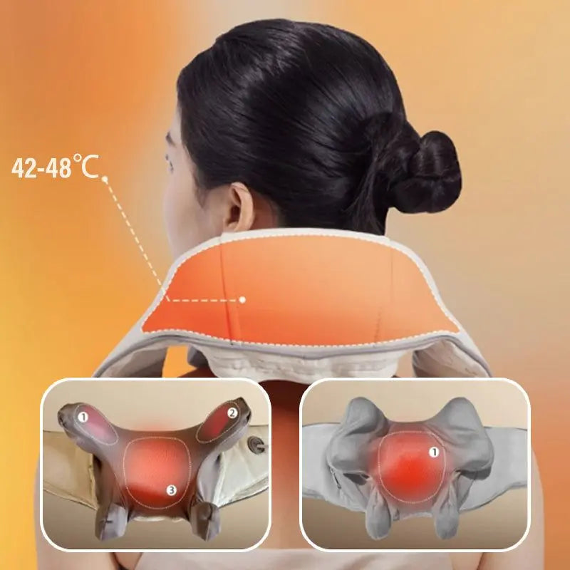 Neck and shoulder massager with heat