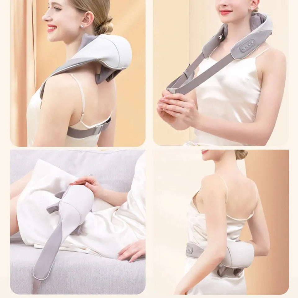 Neck and shoulder massager with heat