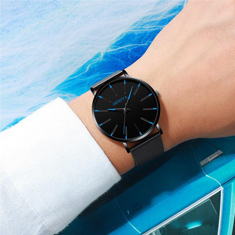 Geneva Luxury Minimalist Men's Watch - Full Steel Waterproof Relogio Masculino Wristwatch - BRANDNMART