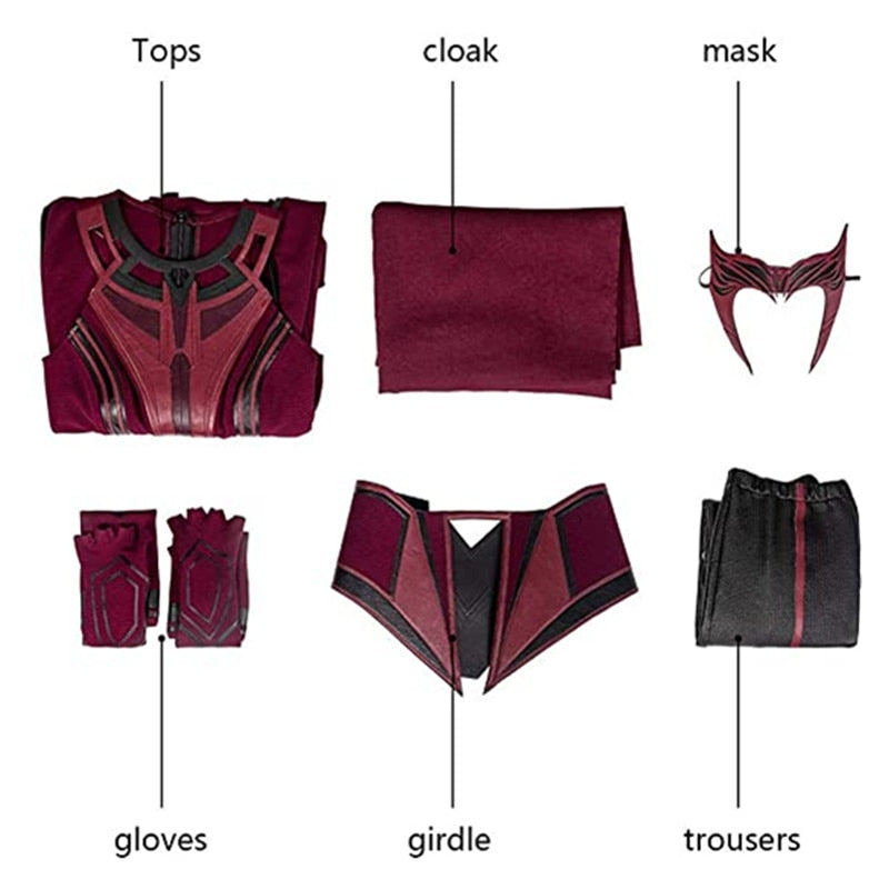 Female Wanda Maximoff Cosplay Costume - Scarlet Witch Halloween Party Costumes - BRANDNMART