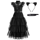 Wednesday Addams Kids Cosplay Costume (5-14 Years Kids)