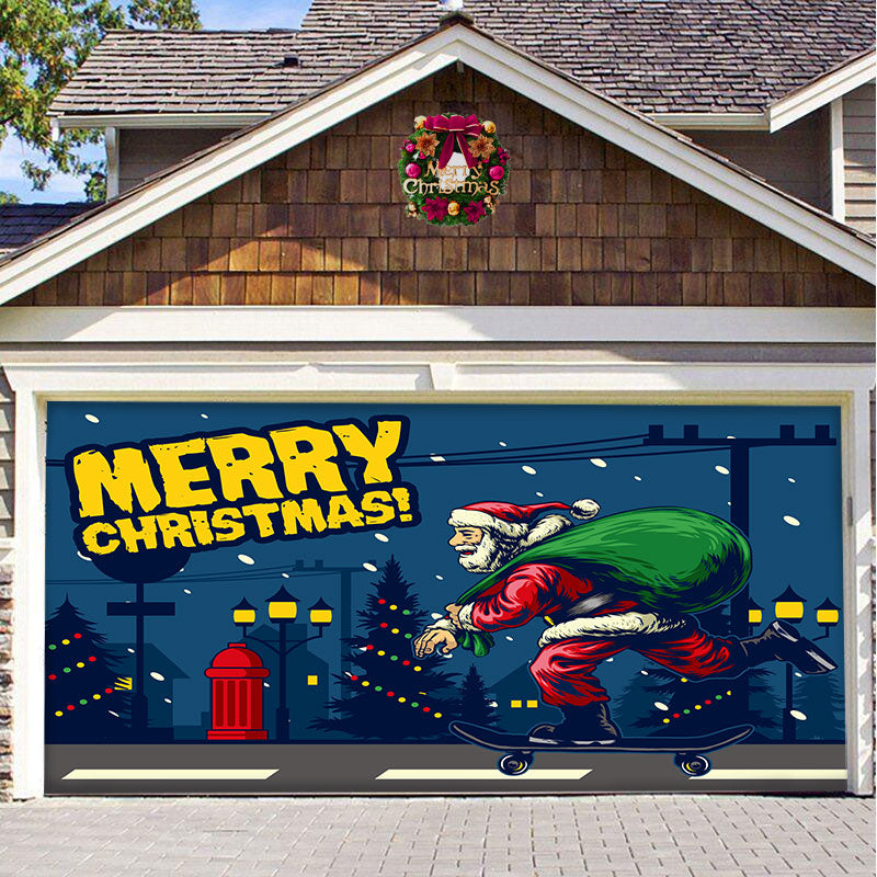 Santa's Merry Christmas Garage Door Mural Ornament - BRANDNMART