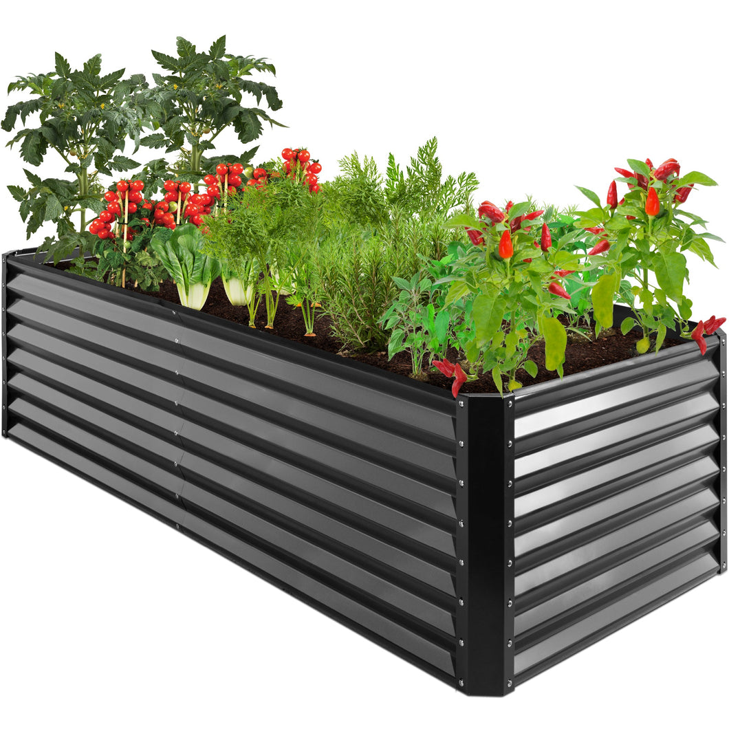 Outdoor Metal Raised Garden Bed for Vegetables, Flowers, Herbs - 8x4x2ft - BRANDNMART