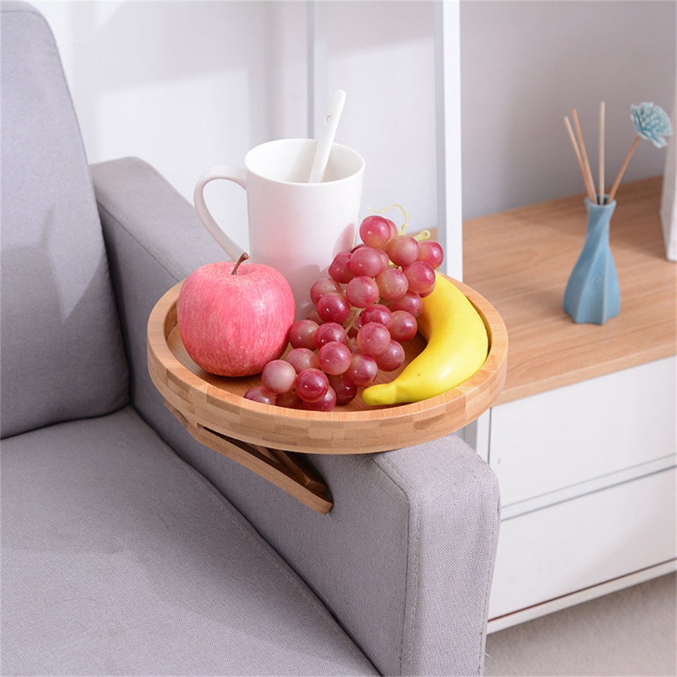 Premium Wooden Sofa And Couch Armrest Eating Tray Table - BRANDNMART