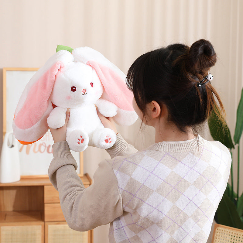 Brandnmart Strawberry Carrot Ears Zipper Bunny Plushie