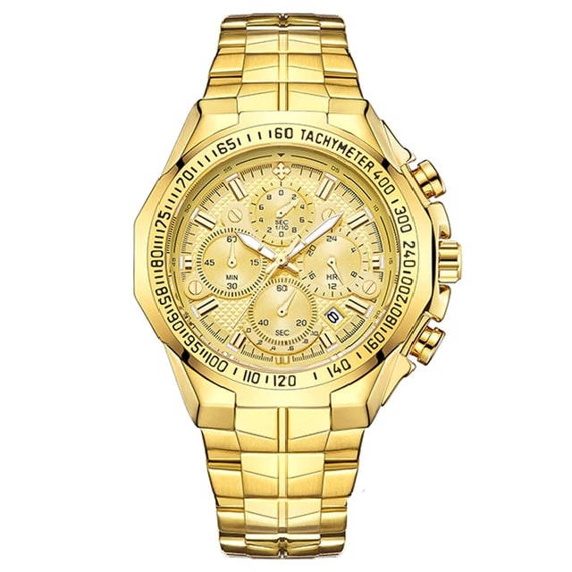 Wwoor Luxury Sports Relogio Masculino Men's Watch - Full Steel Waterproof Chronograph Quartz Wristwatch - BRANDNMART