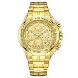 Wwoor Luxury Sports Relogio Masculino Men's Watch - Full Steel Waterproof Chronograph Quartz Wristwatch - BRANDNMART