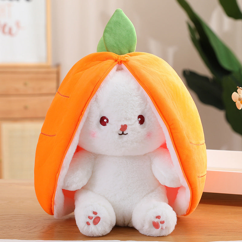 Brandnmart Strawberry Carrot Ears Zipper Bunny Plushie