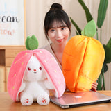 Brandnmart Strawberry Carrot Ears Zipper Bunny Plushie