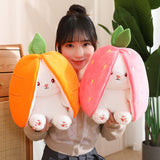Brandnmart Strawberry Carrot Ears Zipper Bunny Plushie