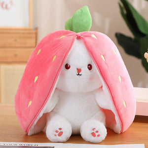 Brandnmart Strawberry Carrot Ears Zipper Bunny Plushie