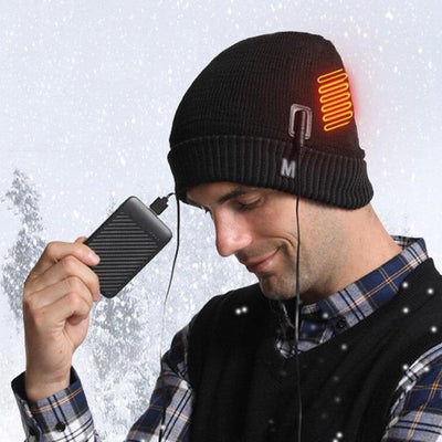 Unisex USB Heated Hat - Men & Women Heated Beanie Hat - BRANDNMART