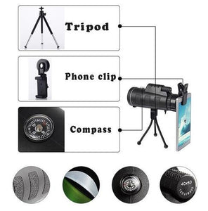 Starscope Monocular - Professional High Power Zoom Monocular with Tripod & Smartphone Holder