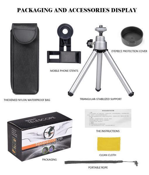 Starscope Monocular - Professional High Power Zoom Monocular with Tripod & Smartphone Holder