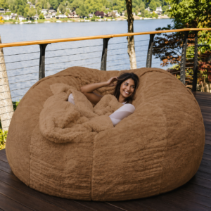 Giant 7ft Fur Bean Bag Round ( Fillers are included)